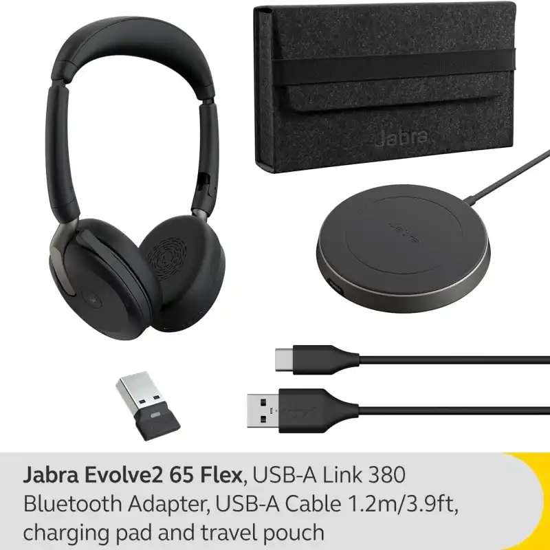 MS 65 Jabra - Flex 380 Link Wireless USB-A Evolve2 Stereo Adapter BT Headset