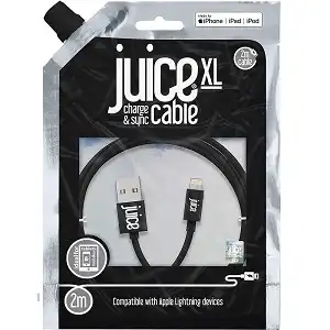 Juice XL Apple Lightning 2 m Round Charge & Synchronise Cable - For iPhone and iPad with Lightning port