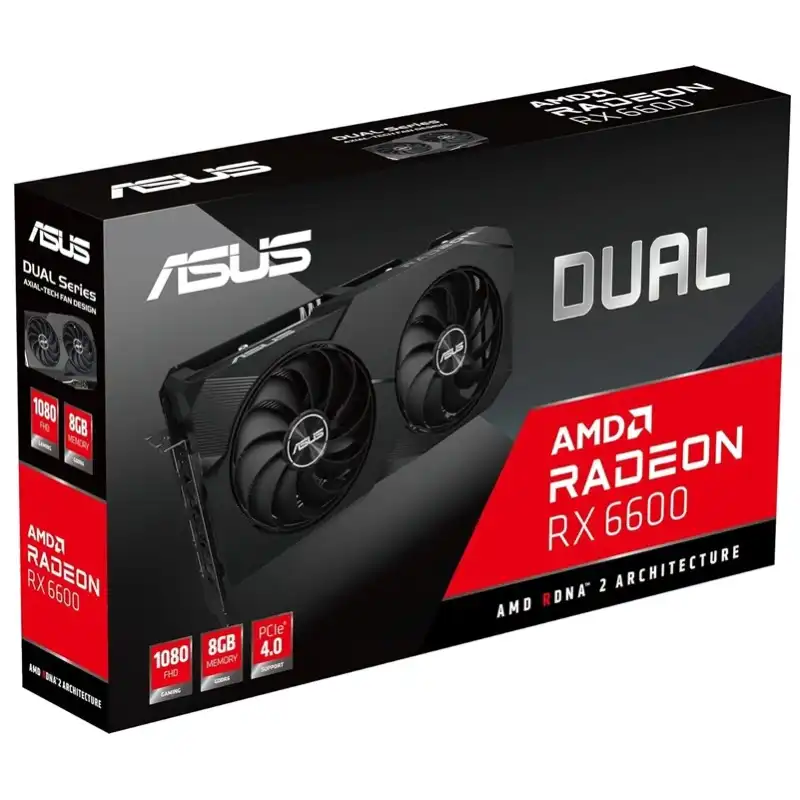 ASUS 90YV0GP2-M0NA00  ASUS Dual -RX6600-8G-V2 AMD Radeon RX 6600