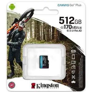 Kingston Canvas Go! Plus Flash memory card 512 GB A2 / Video Class V30 / UHS-I U3 / Class10 microSDXC UHS-I