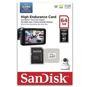 SanDisk High Endurance 64GB microSDXC Card - Video Class V30 UHS-I U3