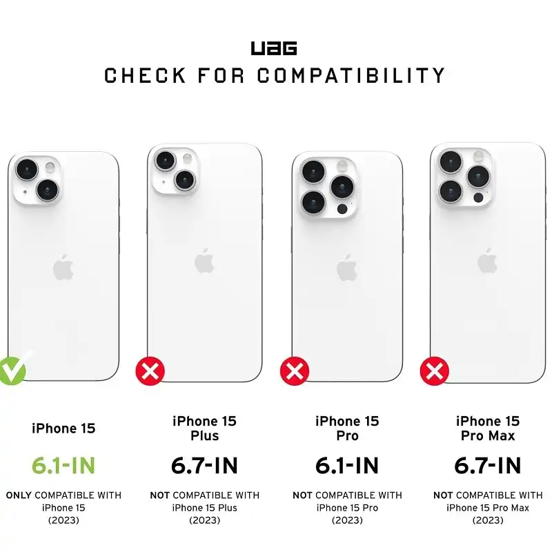 UAG iPhone 15 Case 6.1 Civilian Black - MagSafe Compatible Military-Grade