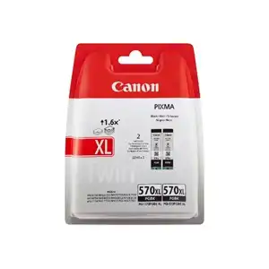 Canon PGI-570 PGBK XL Original Ink Cartridge Twin Pack – High Yield Pigment Black