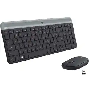 Logitech MK470 Slim Wireless Keyboard & Mouse Combo - QWERTY UK, Quiet, Long Battery Life