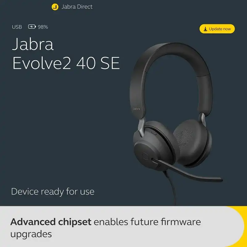 24189-999-999 Jabra Headset SE MS Wired USB-A Evolve2 40 - Stereo