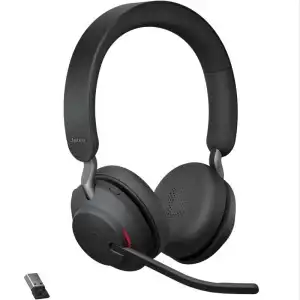 Jabra Evolve2 65 UC Wireless Headset - Clear Calls, Noise-Cancellation, USB-A - Black