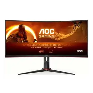 AOC 34" Curved Gaming Monitor - WQHD, 180Hz, 1ms, HDR 400, Adaptive-Sync