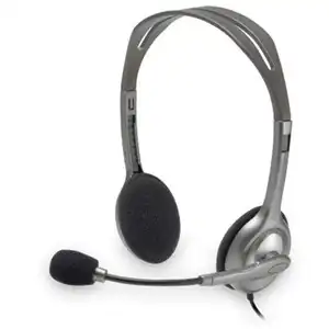 Logitech H110 Stereo Headset, 3.5 mm Connector – Noise-Cancelling Mic & Adjustable Fit for PC